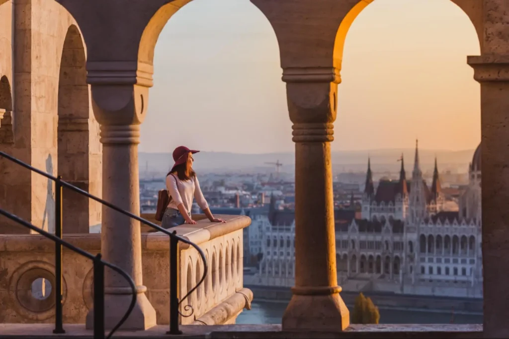 Woman traveling the world, unfettered by the burden of needing to sell her house
